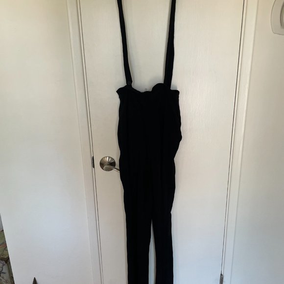 Leith Womens Black Wide Leg Pants with Suspenders Size Small - Picture 5 of 6
